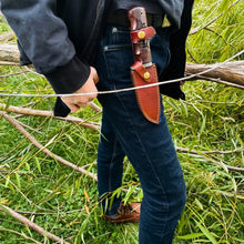 Load image into Gallery viewer, Titan Damascus Steel Buck Engraved Hunting Knife