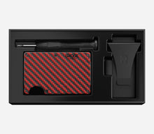 Load image into Gallery viewer, Ridge Red Carbon Fiber 3K Dual Money Clip & Cash Strap Wallet