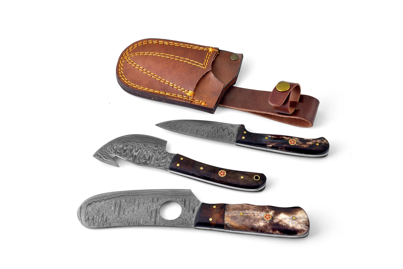 Premium Set of 2 Damascus Steel Hunting Knives main image 0
