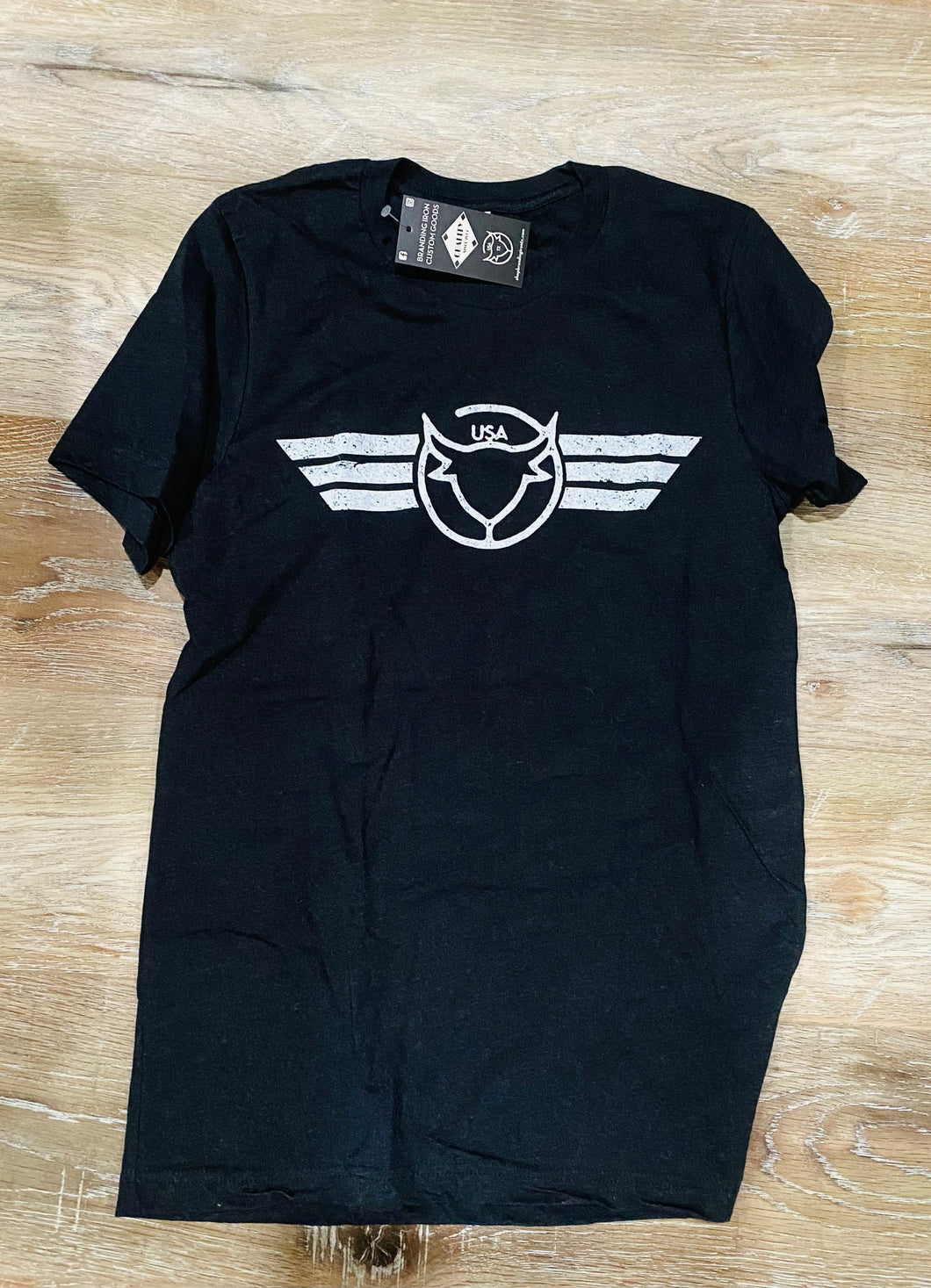Branding Iron Wings Unisex Tee [Black]