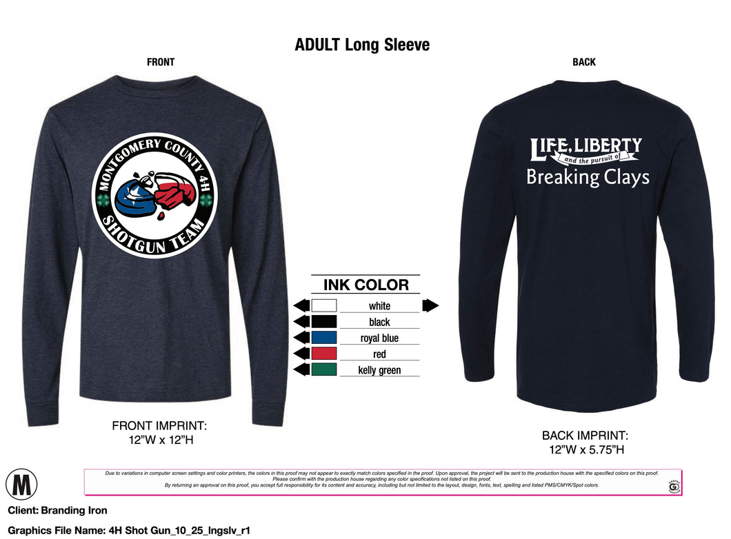 Montgomery County 4H Navy Long Sleeve T-Shirt