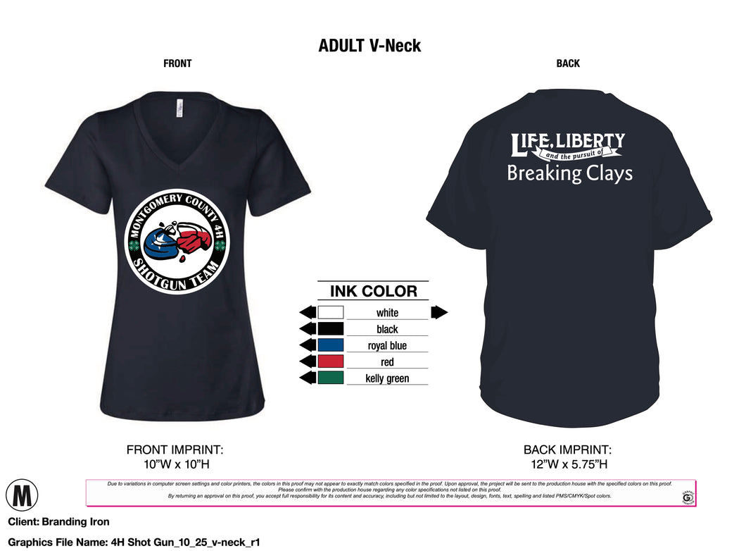 Montgomery County 4H Navy V-Neck T-Shirt