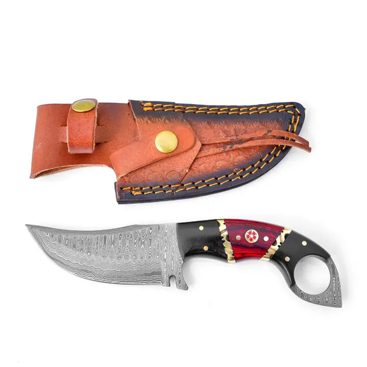 Titan Damascus Steel Crimson Talon Knife