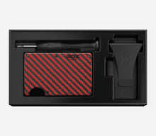 Load image into Gallery viewer, Ridge Red Carbon Fiber 3K Dual Money Clip &amp; Cash Strap Wallet
