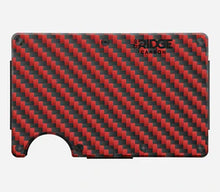 Load image into Gallery viewer, Ridge Red Carbon Fiber 3K Dual Money Clip &amp; Cash Strap Wallet
