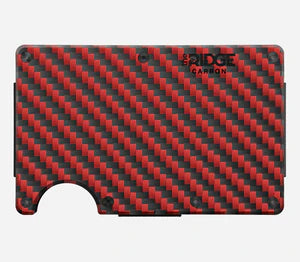 Ridge Red Carbon Fiber 3K Dual Money Clip & Cash Strap Wallet