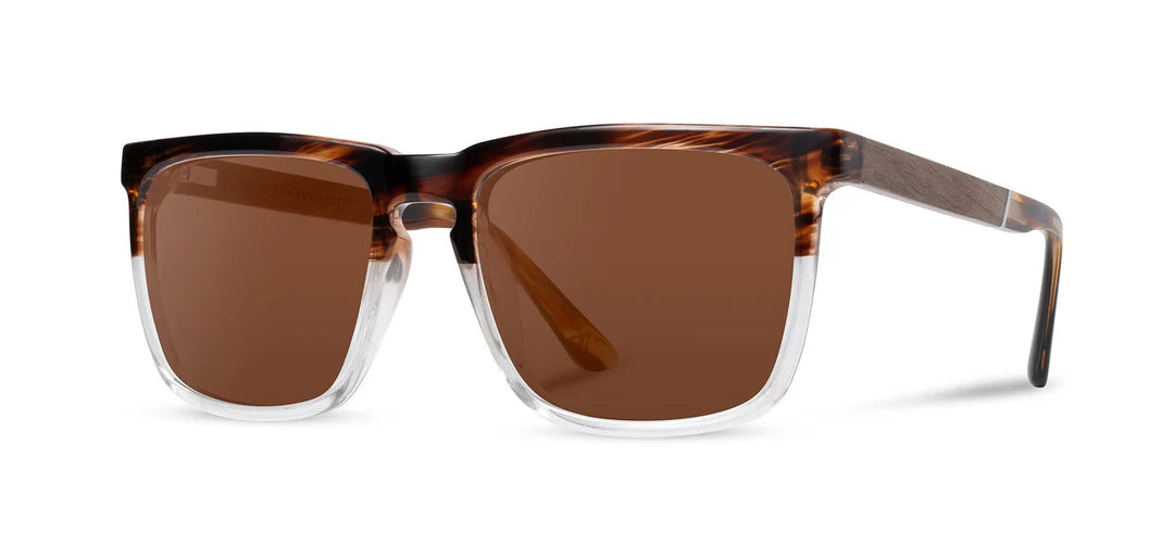 Ridge Basic Sunglasses [Whiskey Soda/Walnut] – Branding Iron Custom Goods