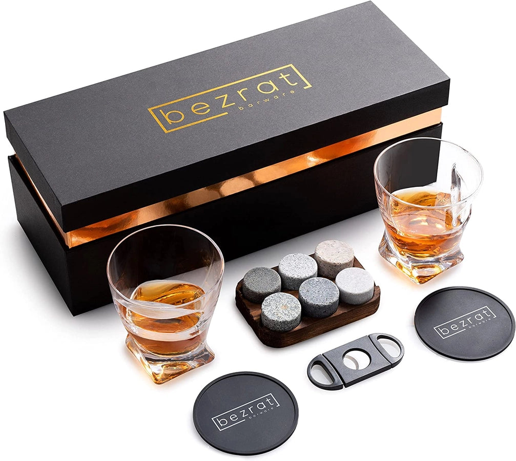 Bezrat 12 Piece Whiskey Glass Gift Box Set