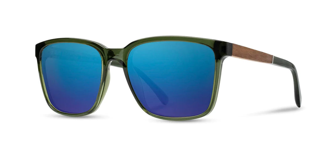 Crag Sunglasses [Fern/Walnut +Polarized Blue Lense]