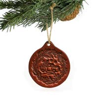 Christmas Tree Farm Leather Ornament
