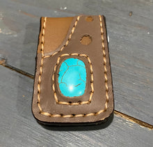 Load image into Gallery viewer, Handmade Leather &amp; Stone Money Clip [6 Colors]
