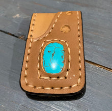 Load image into Gallery viewer, Handmade Leather &amp; Stone Money Clip [6 Colors]
