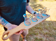 Load image into Gallery viewer, Honey Bee Woodcraft Beer Flight Boards
