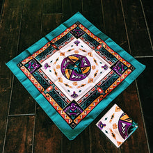 Load image into Gallery viewer, aztec, southewest, bandanna, turquoise, handkerchief, pocket square, head band

